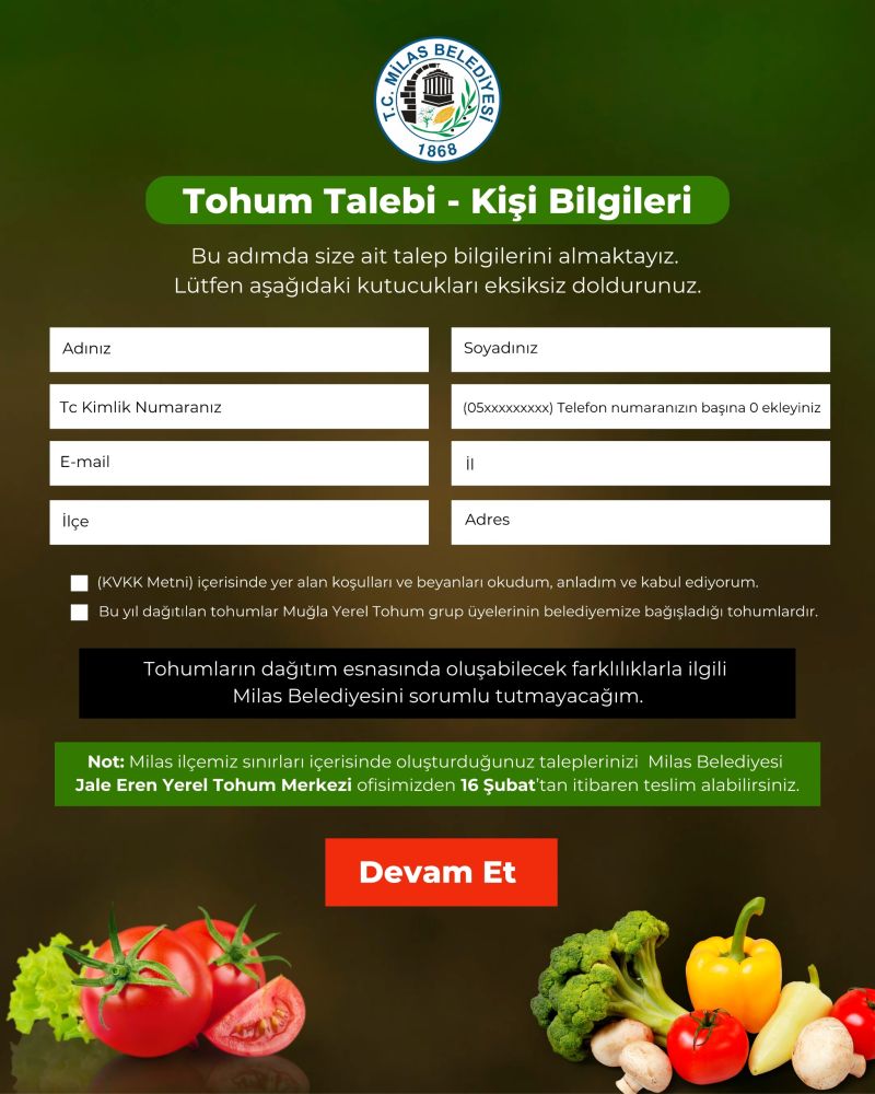 Milas Belediyesi Talepte Bulunan Vatandaşlara Yerel Tohum Gönderiyor