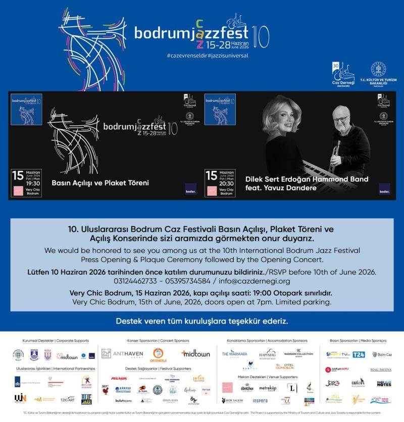 10. Uluslararası Bodrum Caz Festivali Başlıyor