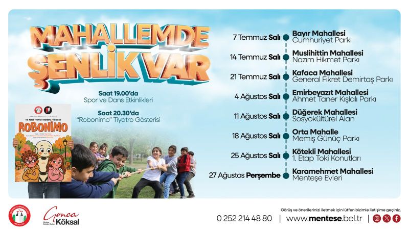 Menteşe Belediyesinden Çocuklara Özel Yaz Şenliği
