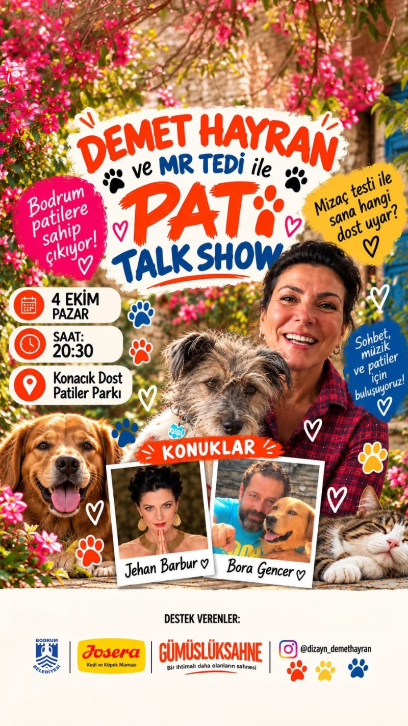 Bodrum’da “Demet Hayran ve Mr Tedi ile Pati Talk Show” Etkinliği