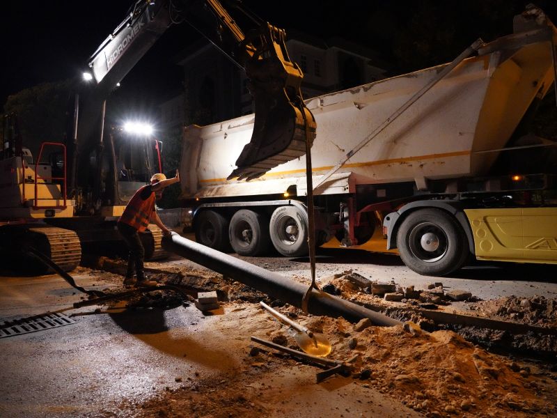 MUSKİ, Orhaniye’de Trafik Sıkışıklığını Önlemek için Gece Çalışıyor