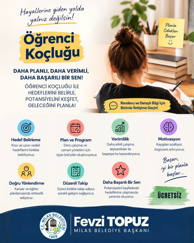 Milas Belediyesi ‘öğrenci koçluğu’ hizmeti ile öğrencilerin yanında oluyor